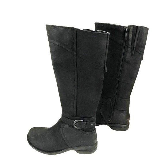 Merrell Womens Knee High Boots Black Size 8 Buckle Side Zipper Riding Western - Picture 4 of 8